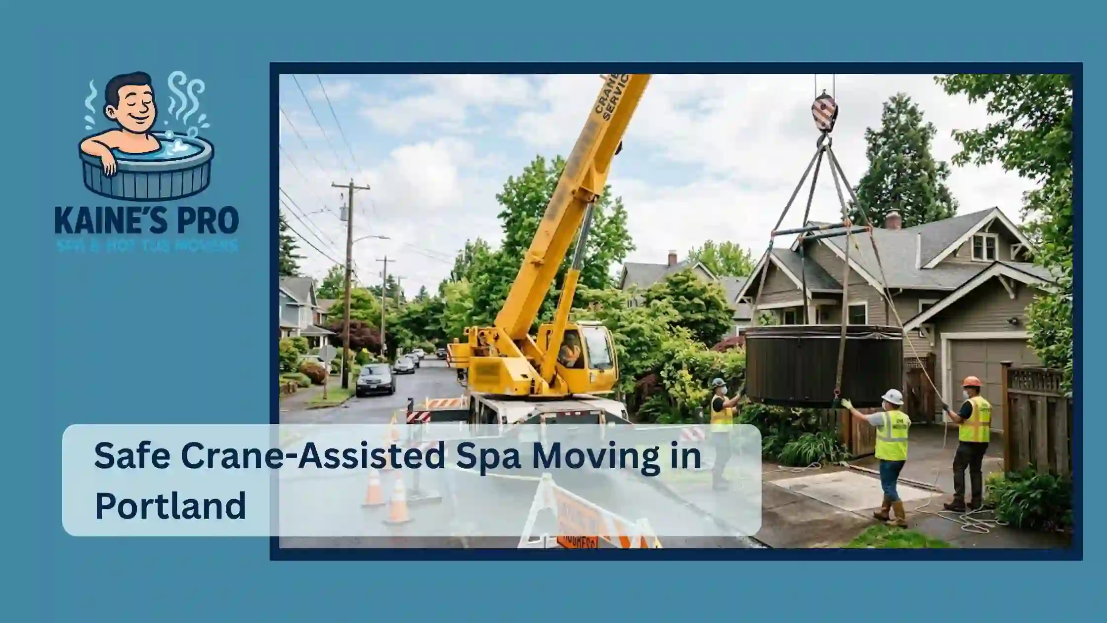 Safe Crane-Assisted Spa Moving in Portland