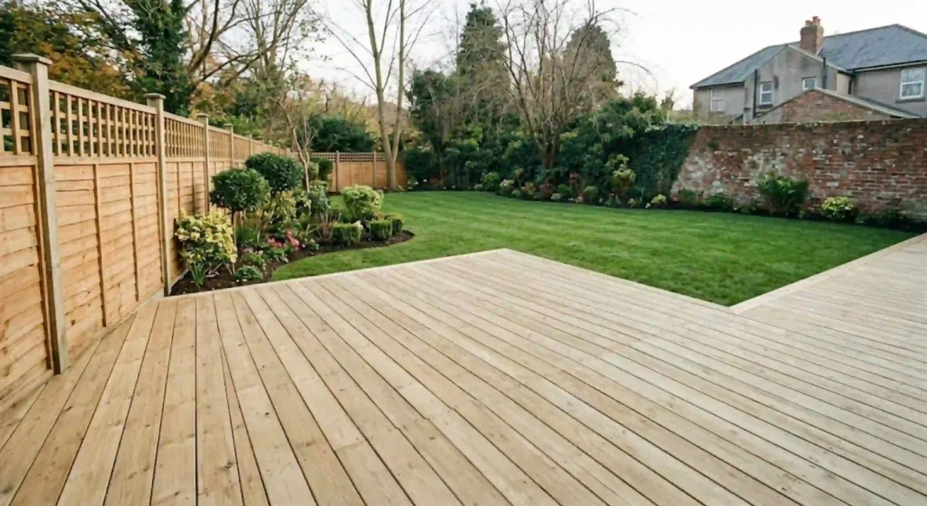 clean, open backyard space