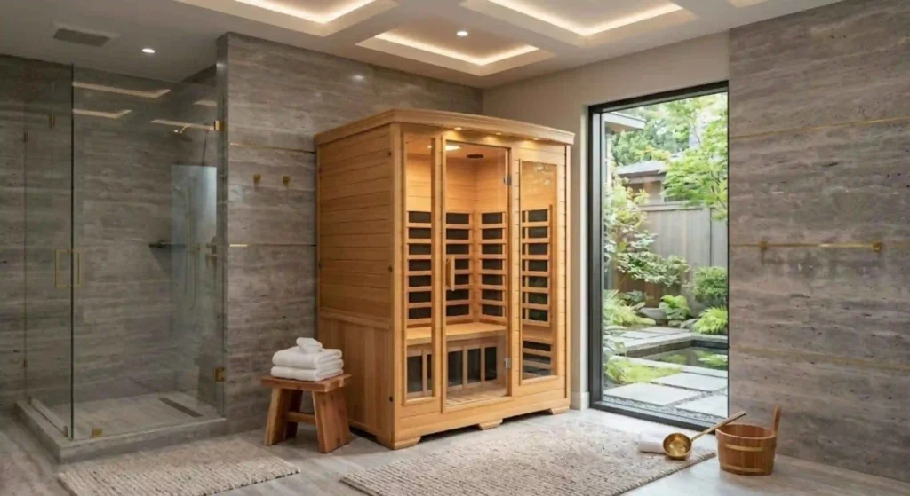 sauna placed perfectly in new location